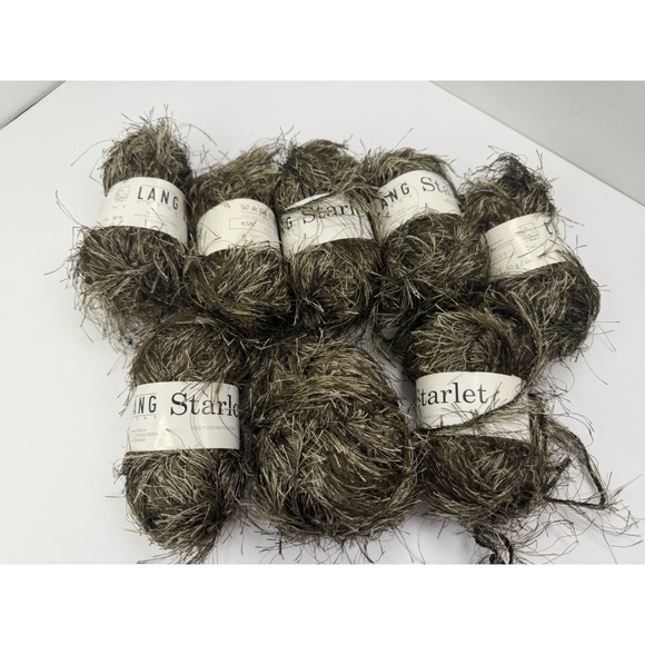 LANG Other - Lang Yarns Starlet Eyelash Made In Italy 100% Polyester Lot Of 9 Brown
